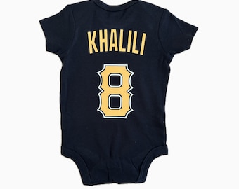 Custom Pittsburgh Baseball Team Baby Bodysuit Jersey Personalized Baseball Pittsburgh Jersey Shirt Infant Youth Toddler Baseball Fan Tshirt