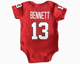 Custom Georgia Football Team Baby Jersey Customized Football Georgia Kids Jersey Georgia Football Toddler Infant Tshirt GA Fans