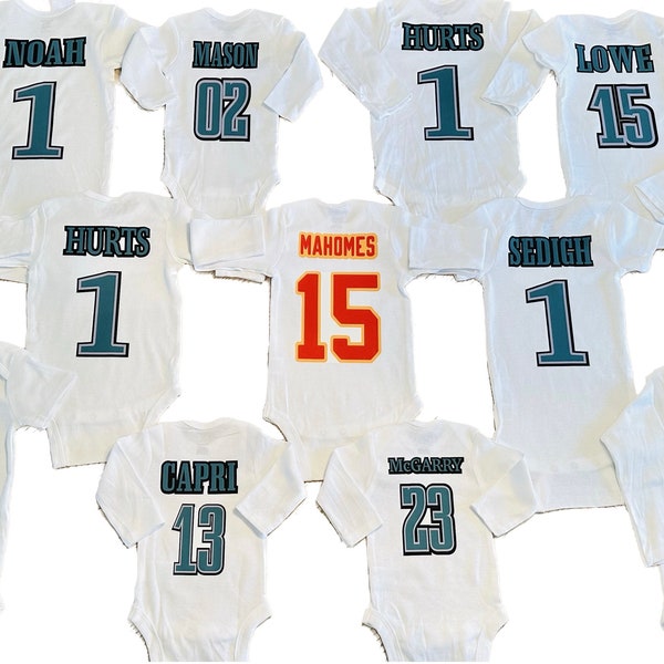 Custom Baby Football Jersey Infant Sports Team Bodysuit Personalized Football Youth TShirt Make Your Own Kids Jersey Toddler Sport Tee Shirt