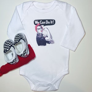 Rosie The Riveter Baby Shirt, Strong Girls Can Do It Bodysuit, Classic Infant Girl TShirt, Rosie the Riveter Child, Strong Mama Baby Grow