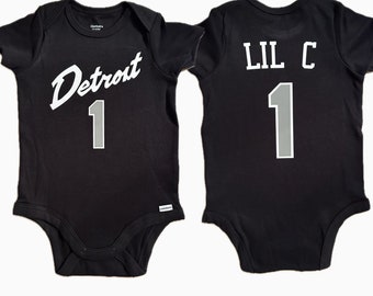 Custom Detroit Basketball Baby Jersey Personalized Kid Detroit Basketball Shirt Customized Basketball Baby DET Detroit Bball TShirt Jersey