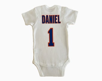 Body de bebé personalizado con la camiseta de hockey de Nueva York Camiseta personalizada de hockey para niños de Nueva York Camiseta personalizada para bebés y niños pequeños aficionados al hockey de Nueva York