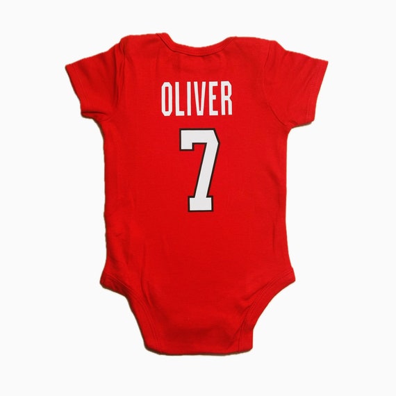 Custom Red Chicago Hockey Baby Jersey Personalized Kids Chicago