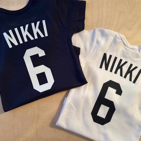 Custom New York Baseball Jersey Kids Shirt, Customizable Baby Infant Jersey Bodysuit, NY Baseball Team Youth T-Shirts, NY Baseball Fan Child