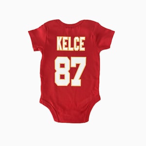 Custom Kansas City Football Kids Jersey Shirt Personalized KC Kansas City Baby Football Jersey Customized Kansas Football Toddler Tee image 1