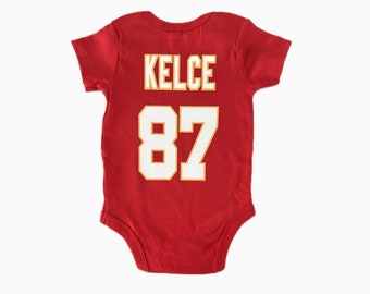 Camiseta personalizada de fútbol americano de Kansas City para niños Camiseta personalizada de fútbol americano de Kansas City para bebés Camiseta personalizada de fútbol americano de Kansas City para niños pequeños