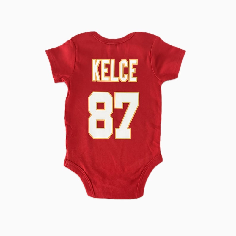 Custom Kansas City Football Kids Jersey Shirt Personalized KC Kansas City Baby Football Jersey Customized Kansas Football Toddler Tee image 1