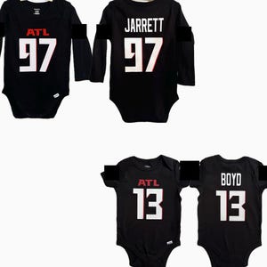 Custom Atlanta Football Youth Kids Jersey Personalized Atlanta ATL Football Team Toddler Infant Tshirt Atlanta Baby Footbal Jersey Tee Shirt