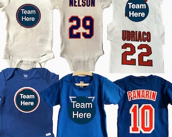 Custom Baby Hockey Jersey Bodysuit | Hockey Baby Jersey | Hockey Bodysuit | Ice Hockey Sports Team Toddler TShirt | Hockey Shirt For Kids