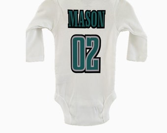 Maillot de football américain de Philadelphie personnalisé pour bébé, t-shirt enfant Philadelphie Philly Football, t-shirt enfant personnalisé pour tout-petit, t-shirt de football américain de Philadelphie