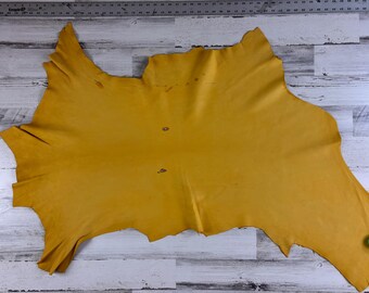 Deerskin, 9.0 Sqft, Gold, 3-3.5 oz, Craft Leather, Deer Buckskin, Made in USA, D086GD-E