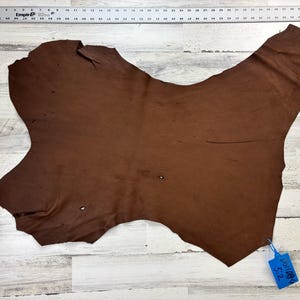 Deerskin, 5.2 Sqft, Dark Brown, 3-3.5  oz, Craft Leather, Deer Buckskin, Made in USA, D611DB-G