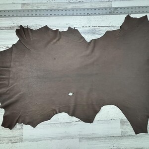 Deerskin, 7.2 Sqft, Dk.Brown, 3.0-4.0 oz, Beautiful Hides, Leather Craft, Deer Buckskin, Made in USA, D197DB-D