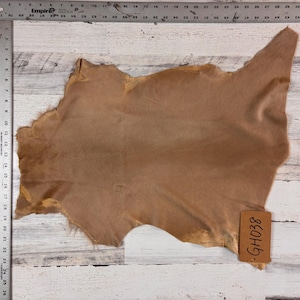 Natural Goatskin Rug, Short Hair Tanned Goatskin for Craft or Décor, Real Leather Pelt GH038