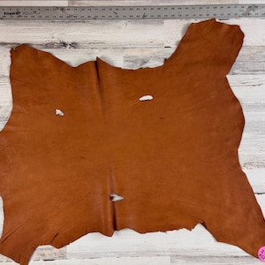 Deerskin, 6.5 Sqft, Saddle Brown, 3-3.5  oz, Craft Leather, Deer Buckskin, Made in USA, D079SB-E