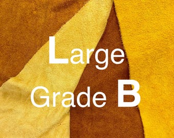 Piel de ciervo de ante, talla grande y grado B – Dorado, coñac, sebo, marrón silla de montar – Bordados, flecos, disfraces, manualidades, Hecho en EE. UU.