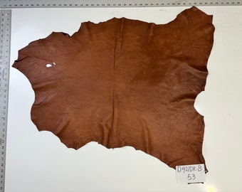 Deerskin, Deer Hide, 5.3 Sqft, Craft Grade Hide, 1-2OZ, Deer Buckskin, Brown Color, Made In The USA, #D420DK-B.