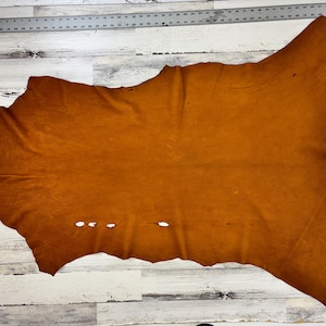 Deerskin, 9.3 Sqft, Saddle Brown, 2.5-3.0 oz, Beautiful Hides, Leather Craft, Deer Buckskin, Made In USA, D245SB-D