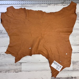 Hertenleer, 7,0 m², hertenleer, ambachtelijke leer, 2-3 oz, hertenvalk, zadelbruine kleur, gemaakt in de VS, D451SD-B