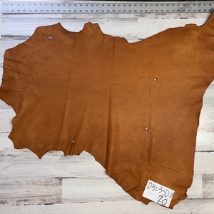 Hertenleer, 7,0 m², hertenleer, ambachtelijke leer, 2-3OZ, hertenvalk, zadelbruine kleur, gemaakt in de VS, D503SD-B