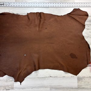 Deerskin, 6.3 Sqft, Dark Brown, 3-3.5  oz, Craft Leather, Deer Buckskin, Made in USA, D612DB-G