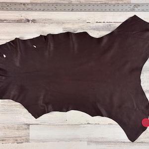Deerskin, 5.75 Sqft, Deer Hide, Craft Grade Hide, 2-2.5 OZ, Deer Buckskin, Dk.Brown Color, Made In The USA, D053DB-E