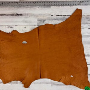 Deerskin, 7.0 Sqft, Saddle Brown, 3-3.5  oz, Craft Leather, Deer Buckskin, Made in USA, D078SB-E
