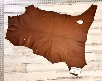 Deerskin, 7.1 Sqft, Deer Hide, Craft Grade Hide, 2-3 OZ, Deer Buckskin, Brown Color, Made In The USA, #D437DK-B.