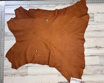 Deerskin, 9.0 Sqft, Deer Hide, Craft Grade Hide, 2-3 Oz, Deer Buckskin, Saddle Brown Color, Made In The USA, D450SD-B