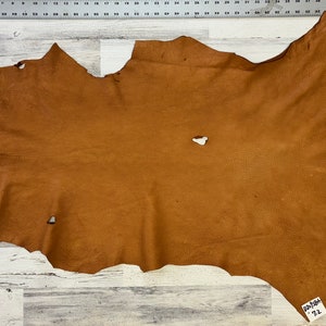 Hertenleer, 7,2 m², hertenleer, middelhoge kwaliteit huid, 3-4 oz hertenvalk, zadelbruine kleur, gemaakt in de VS, #D209SBA