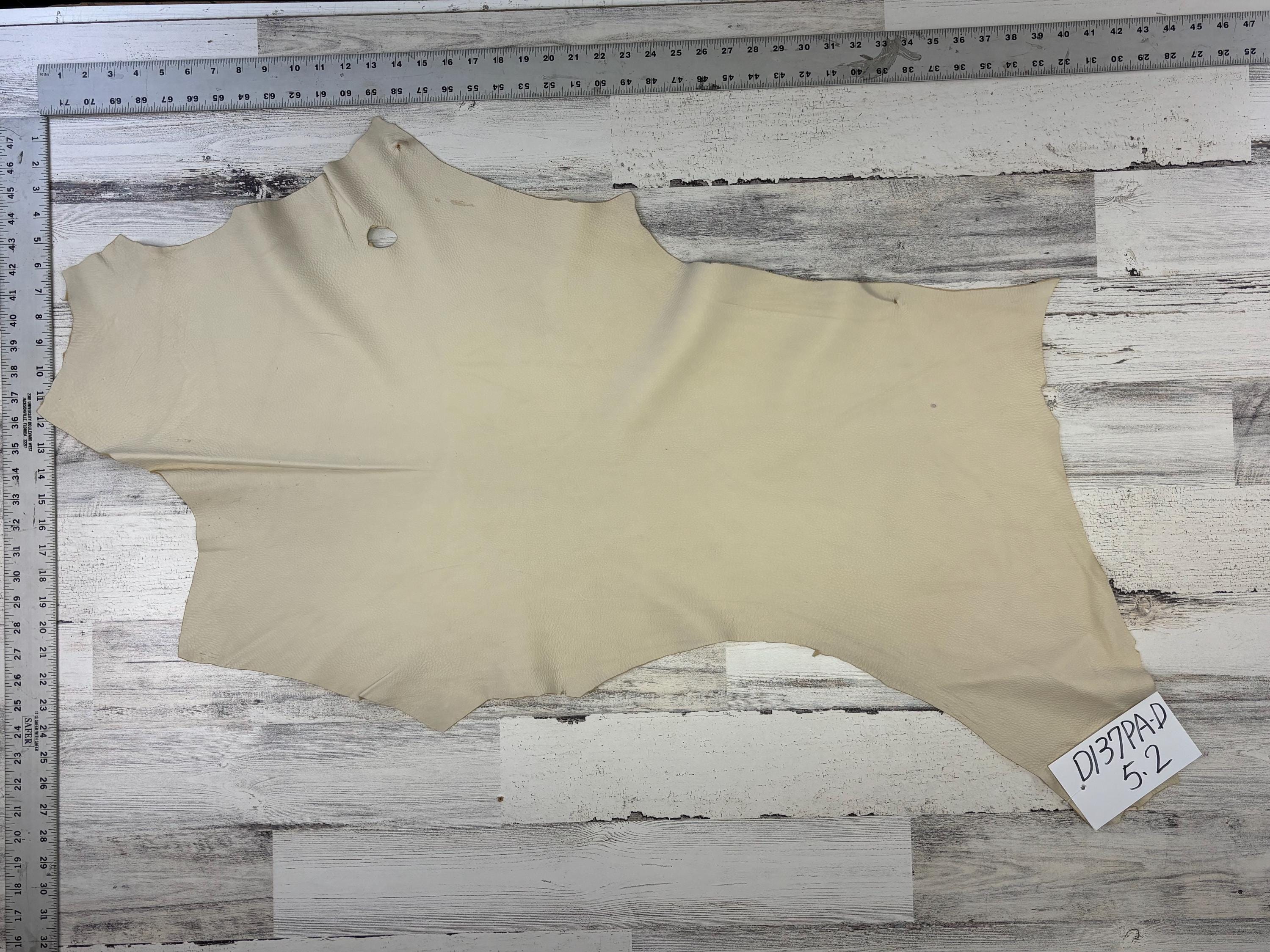 Deerskin, 5.2 Sqft, Palomino, 2.5-3.0 oz, Beautiful Hides, Leather Craft, Deer Buckskin, Made in USA, D137PA-D