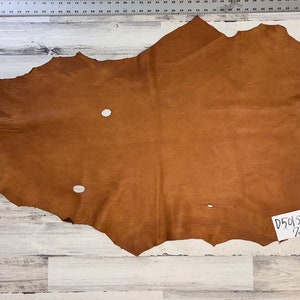 Hertenleer, 7,0 m², hertenleer, ambachtelijke leer, 2-3 OZ, hertenvalk, zadelbruine kleur, gemaakt in de VS, D501SD-B