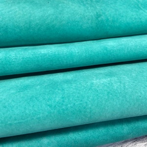 Soft Pig Splits/suede, Emerald Green, Good for Leather Craft, Thin Leather. Lining Leather, PGG1.
