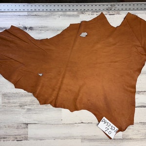Hertenleer, 7,0 m², hertenleer, ambachtelijke leer, 2-3 oz, hertenvalk, zadelbruine kleur, gemaakt in de VS, D452SD-B