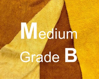 Piel de ciervo de ante, grado medio y grado B – Oro, coñac, sebo, marrón silla de montar – Bordados, flecos, disfraces, manualidades, hecho en EE. UU.