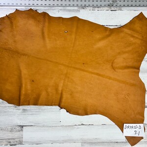Hertenleer, 7,1 m², hertenleer, ambachtelijke leer, 2-3 OZ, hertenvalk, zadelbruine kleur, gemaakt in de VS, D434SD-B