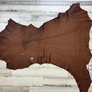 Hertenleer, 7,3 m², hertenleer, ambachtelijke leer, 2-3 oz hertenvalk, donkerbruin, gemaakt in de VS, #D285DBA