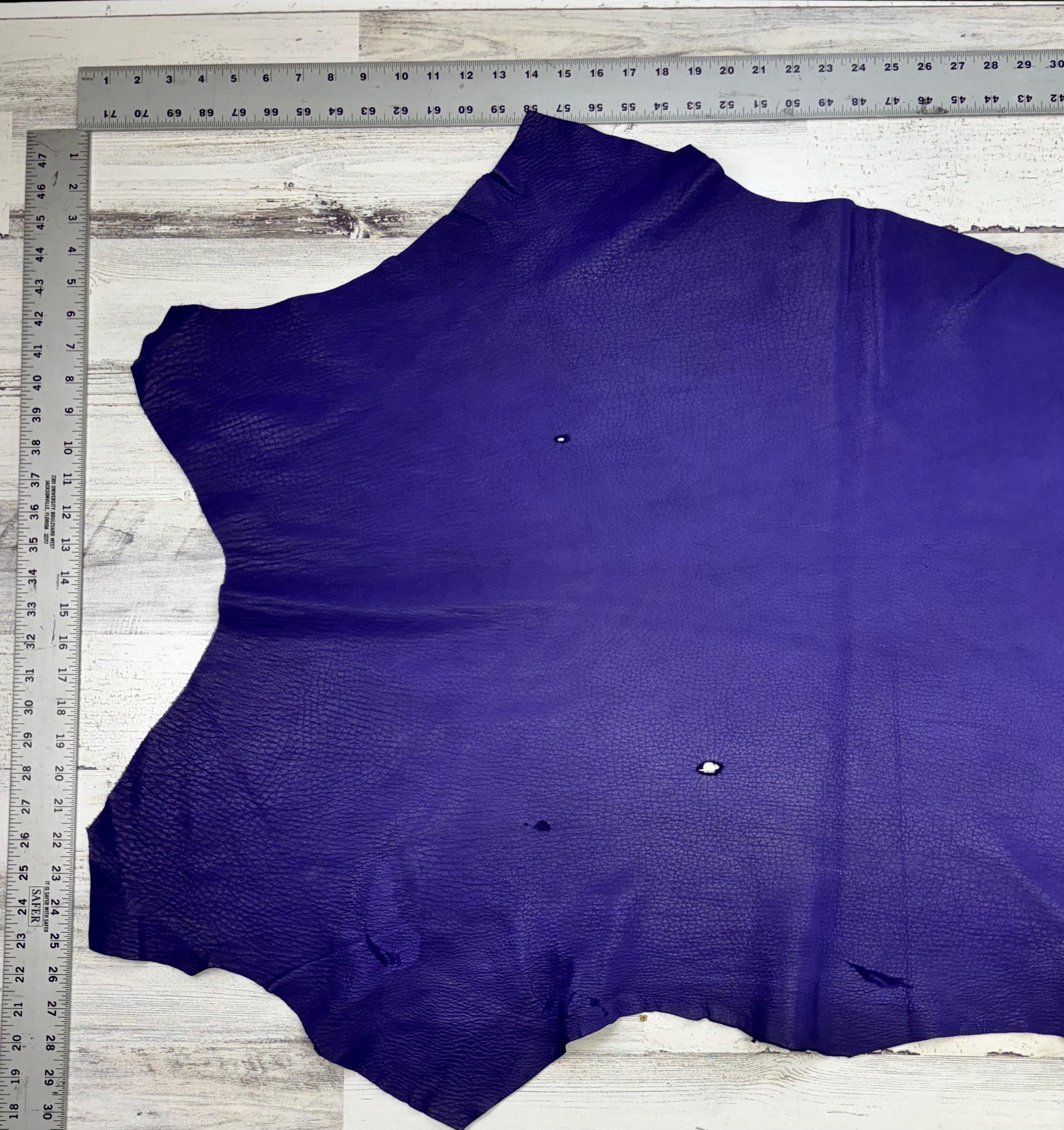 Deerskin, 8.2 Sqft, Purple, 2.5-3.0 Oz, Beautiful Hides, Leather