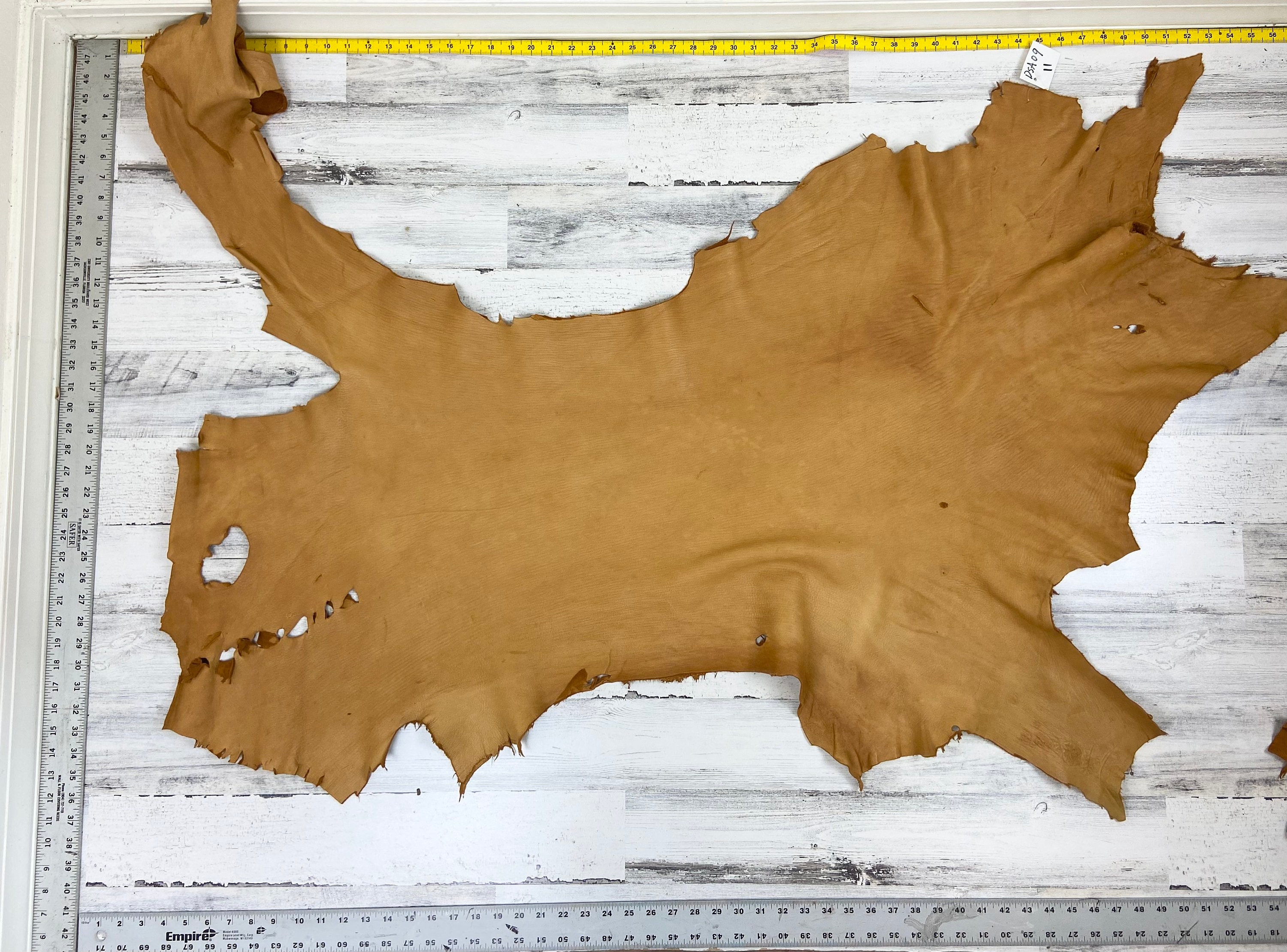 Deerskin,  11 Sqft, Deer Hide, Craft Grade Hide, 2-3OZ, Deer Buckskin, Saddle Brown Color, Made In The USA, #DSA09
