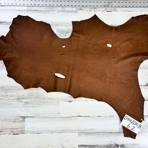 Hertenleer, 6,2 m², hertenleer, ambachtelijke leer, 2-3 OZ, hertenvalk, bruine kleur, gemaakt in de VS, #D442DK-B.