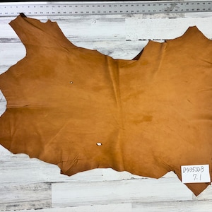Hertenleer, 7,1 m², hertenleer, ambachtelijke leer, 2-3 OZ, hertenvalk, zadelbruine kleur, gemaakt in de VS, D435SD-B
