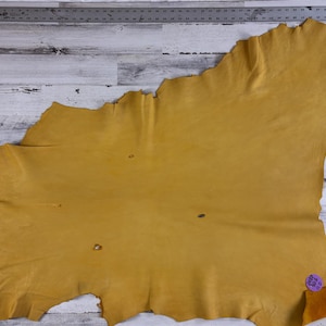Deerskin, 11 Sqft, Gold, 3-3.5 oz, Craft Leather, Deer Buckskin, Made in USA, D088GD-E