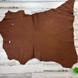 Deerskin, 9.0 Sqft, Brown, 3-3.5  oz, Craft Leather, Deer Buckskin, Made in USA, D609BR-G