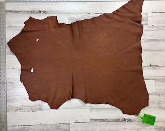 Deerskin, 9.0 Sqft, Brown, 3-3.5  oz, Craft Leather, Deer Buckskin, Made in USA, D609BR-G