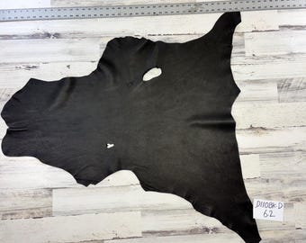 Deerskin, 6.2 Sqft, Black, 3-4 oz, Beautiful Hides, Leather Craft, Deer Buckskin, Made in USA, D110BK-D
