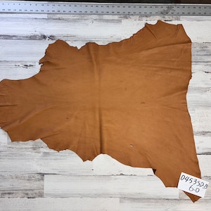 Hertenleer, 6,0 m², hertenleer, ambachtelijke leer, 2-3 oz, hertenvalk, zadelbruine kleur, gemaakt in de VS, D453SD-B