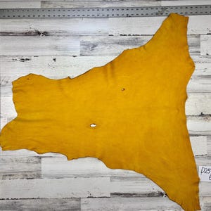 Deerskin, 6.2 Sqft, Gold Yellow, 3-4 oz, Beautiful Hides, Leather Craft, Deer Buckskin, Made In USA, D259GD-D