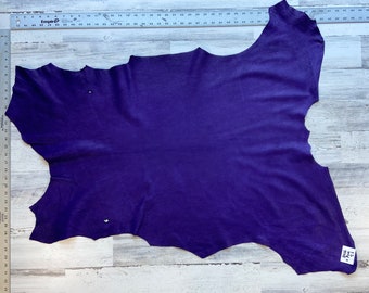 Deerskin leather, 7.2 Sqft, Beautiful Purple Color, Deer Buckskin Hide, 2-3OZ, Soft Leather, A Grade, D026PUM, Made In The USA,
