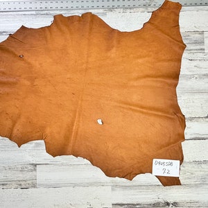 Hertenleer, 7,2 m², hertenleer, ambachtelijke leer, 2-3 OZ, hertenvalk, zadelbruine kleur, gemaakt in de VS, D425SD-B