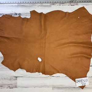 Hertenleer, 7,0 m², hertenleer, ambachtelijke leer, 2-3OZ, hertenvalk, zadelbruine kleur, gemaakt in de VS, D498SD-B